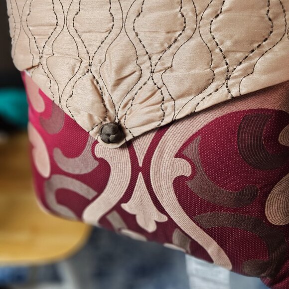 Elegant Maroon Gold Throw Pillow Accent Decor - Picture 5 of 11